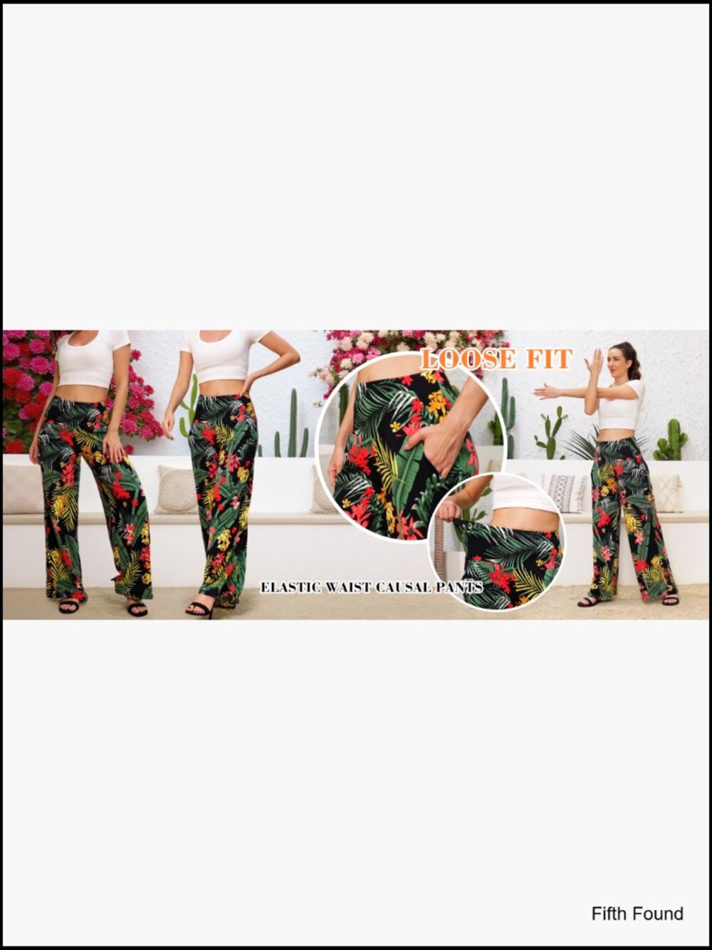 Wide Leg Palazzo Lounge Pants with Pockets High Waist Flowy - Picture 6 of 6